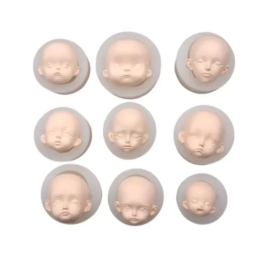 baby face girl head chocolate silicone mold