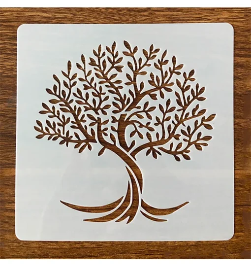 life tree layering stencils 12pcs lot 15cm