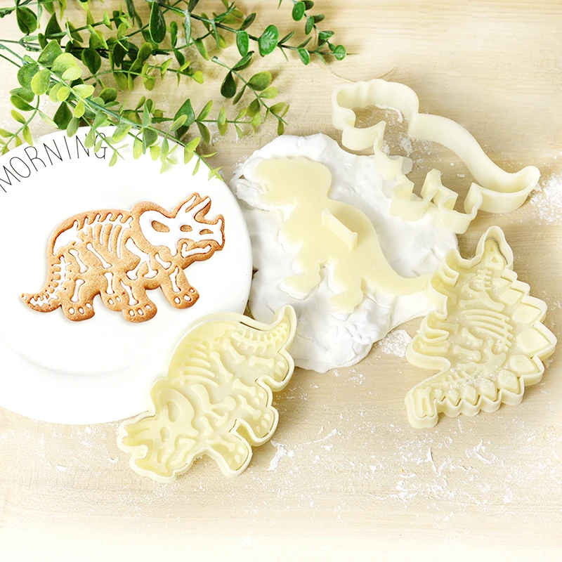 3D Dinosaur Cookie Cutters for Gingerbread cookies