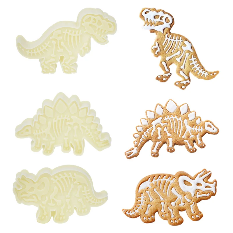 3D Dinosaur Cookie Cutters for Gingerbread cookies