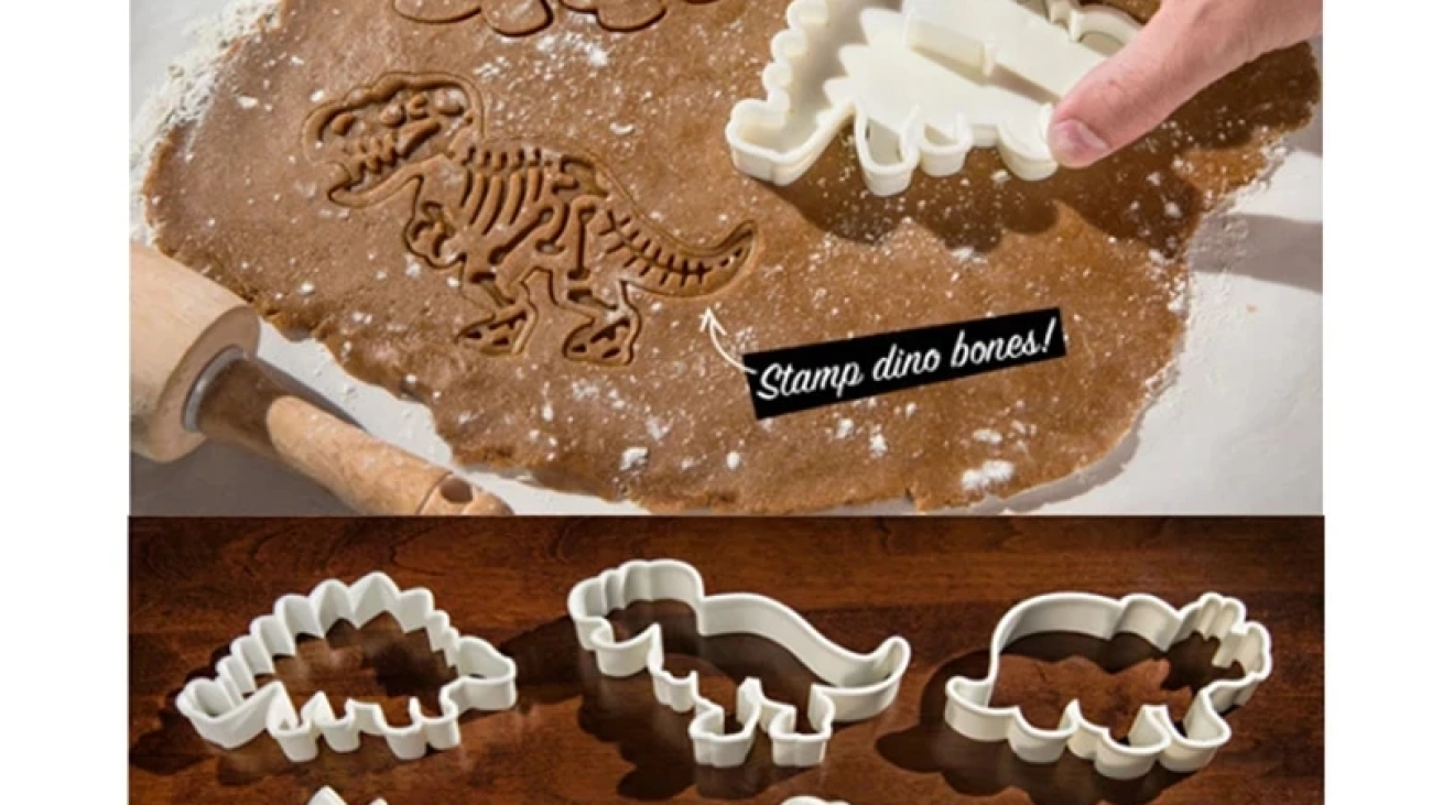 3d dinosaur cookie cutters for gingerbread cookies