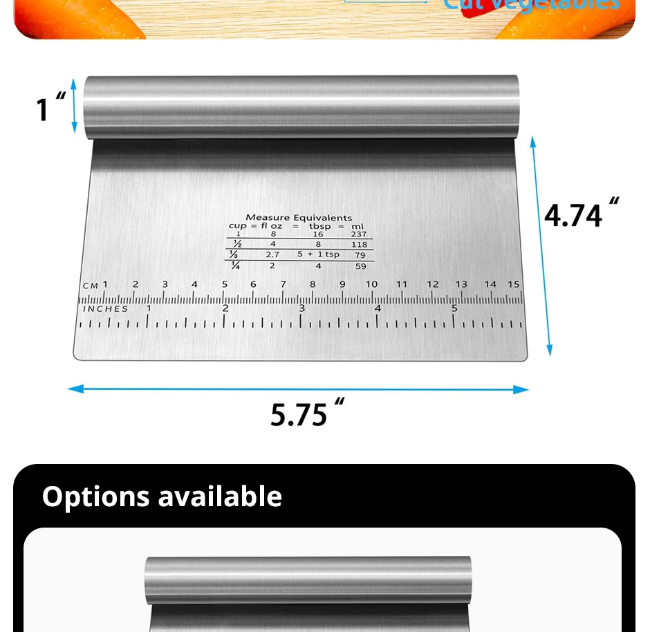 Stainless Steel Dough Pastry Scraper Pizza Cutter