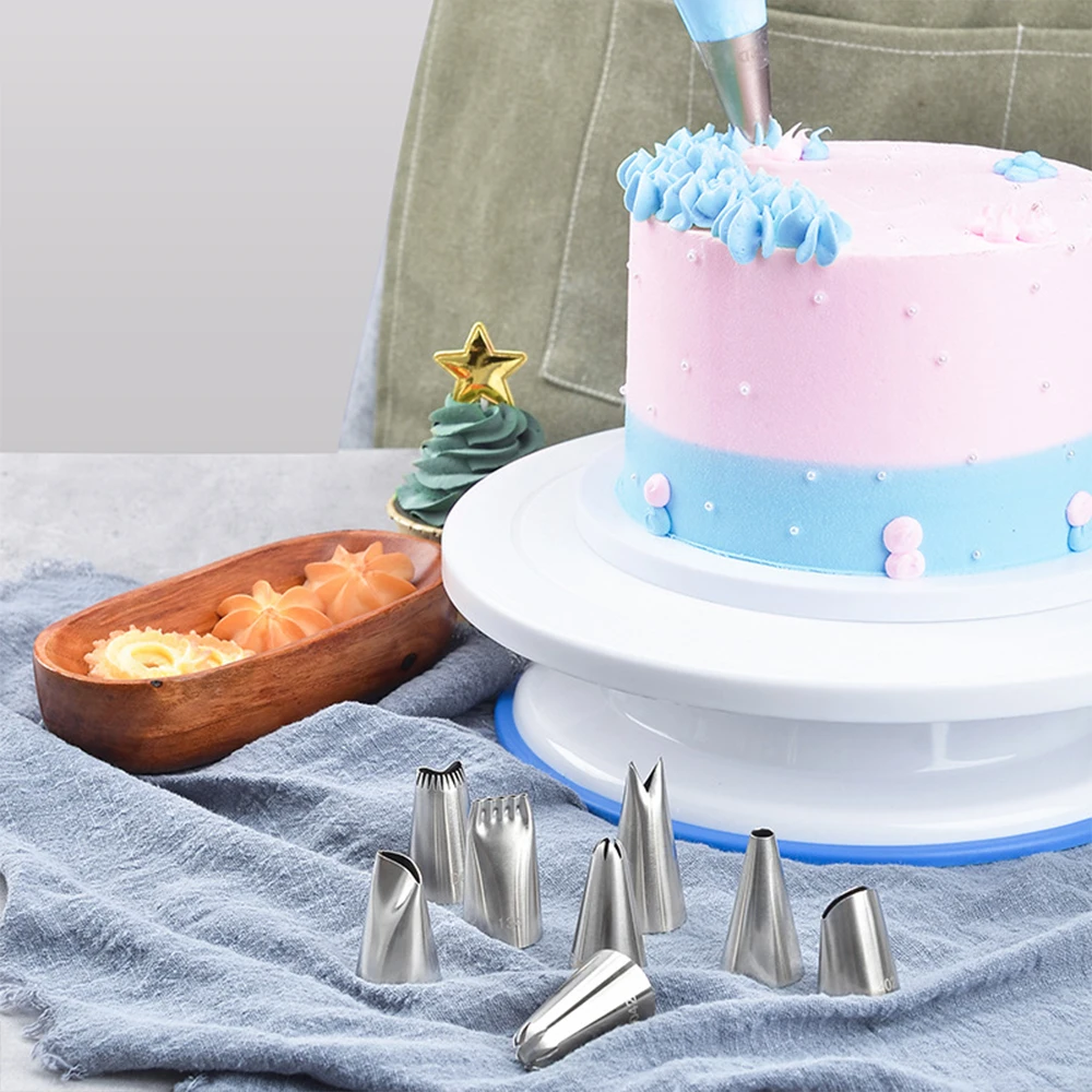 Silicone Piping Bags and Tips Set Cake DIY Decorating Kit with Stainless Steel Nozzle Reusable Silicone Pastry Baking tool