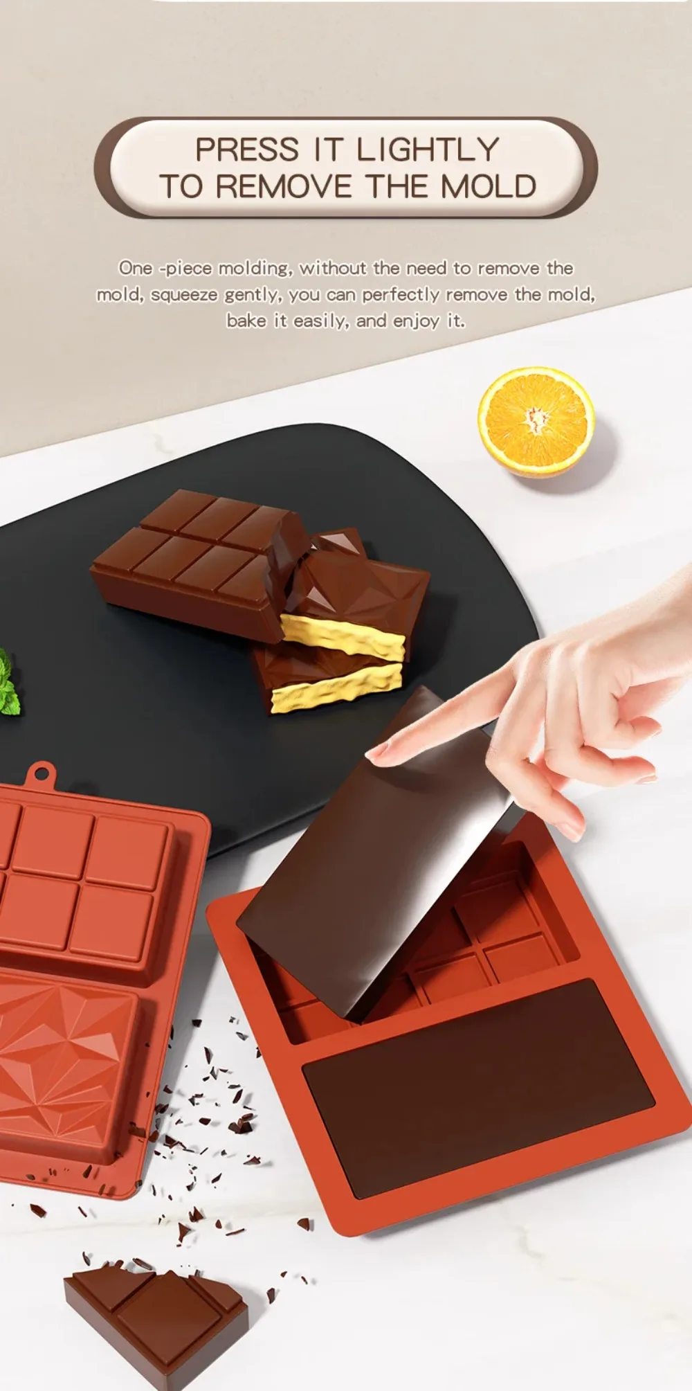 Chocolate Bar Mold Deep Dubai 1 Inch Pistachio Chocolate Bar Silicone Thick Mold for Stuffed Bar, Large Candy Bar Mold for Filli