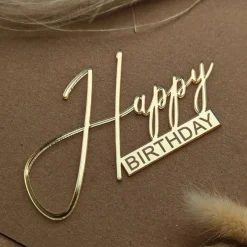 1/3/5pcs Acrylic Birthday Queen Gold Cake Topper Happy Birthday Party Sides Cake Decorations Accessories